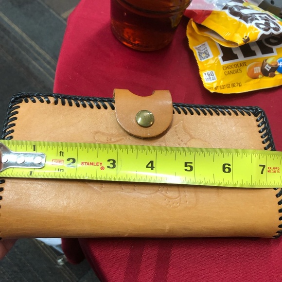 Tan Leather Wallet with Praying Hands Design - Picture 8 of 9